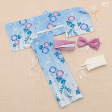Load image into Gallery viewer, Morning Glory Yukata Set / (Pale Blue)