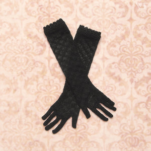 Lace gloves (long, black)