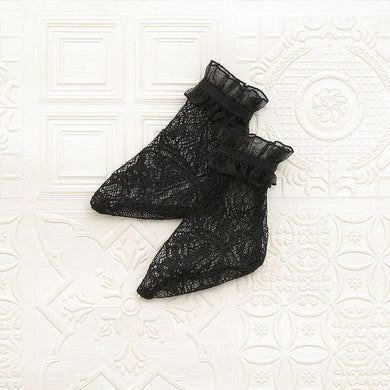 SD Lace Short Socks (Black, Ruffles)