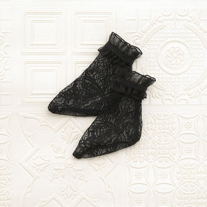 SD Lace Short Socks (Black, Ruffles)