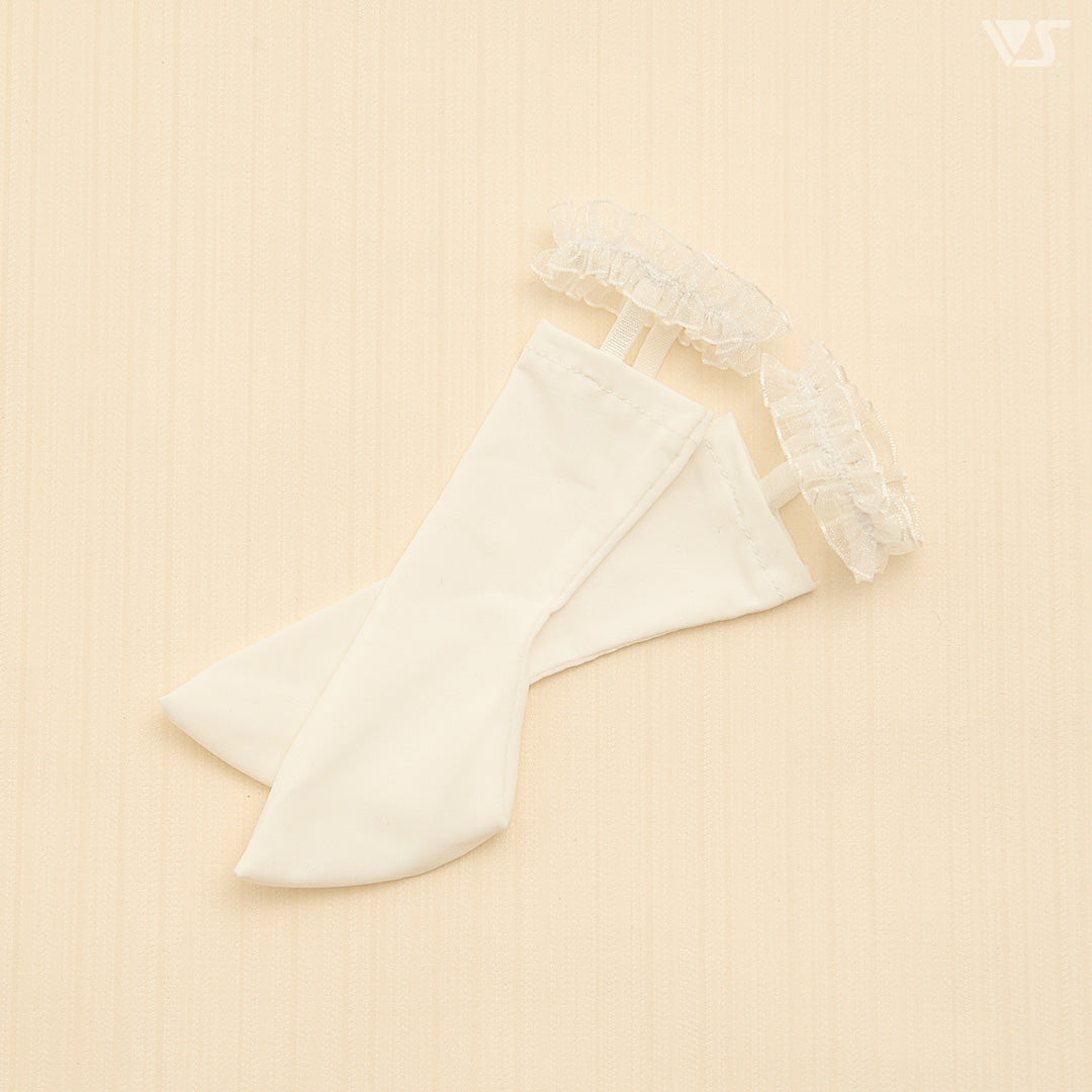 SD Socks with Suspenders (White / Frill)