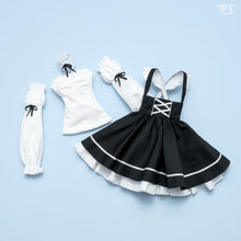 Load image into Gallery viewer, Suspender Lace-up Skirt Set (Black)