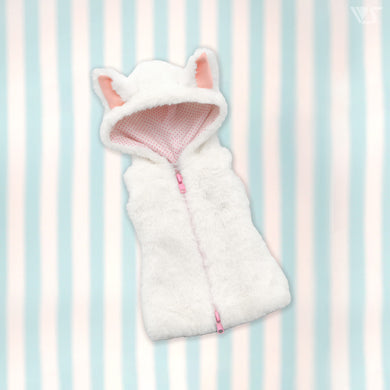 Fluffy White Cat Sleeveless Hoodie