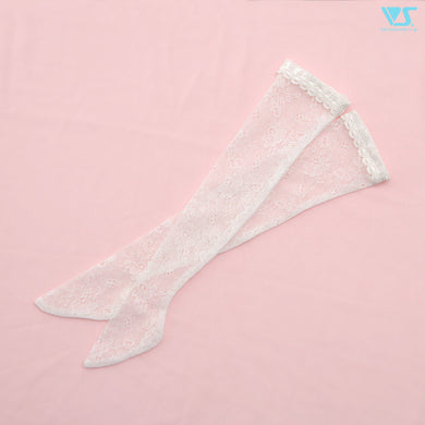 Thigh-high Socks (White / Flower-Patterned Lace)